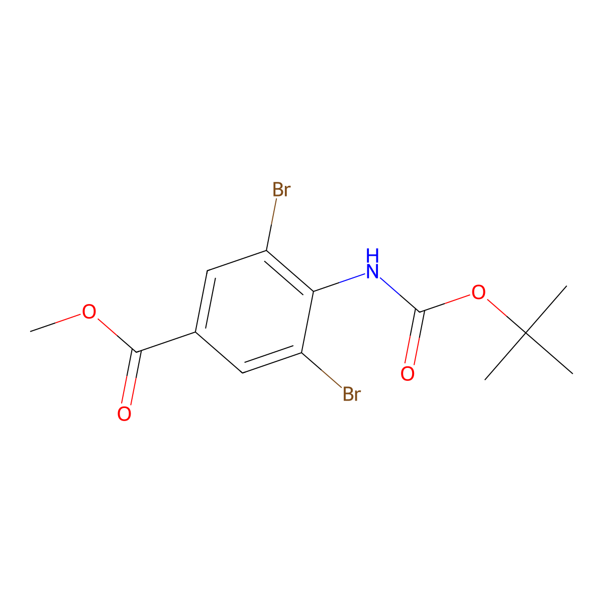 Methyl 3,5-dibromo-4-{[(tert-butoxy)carbonyl]amino}benzoate molecular structure, CAS 2387047-98-3
