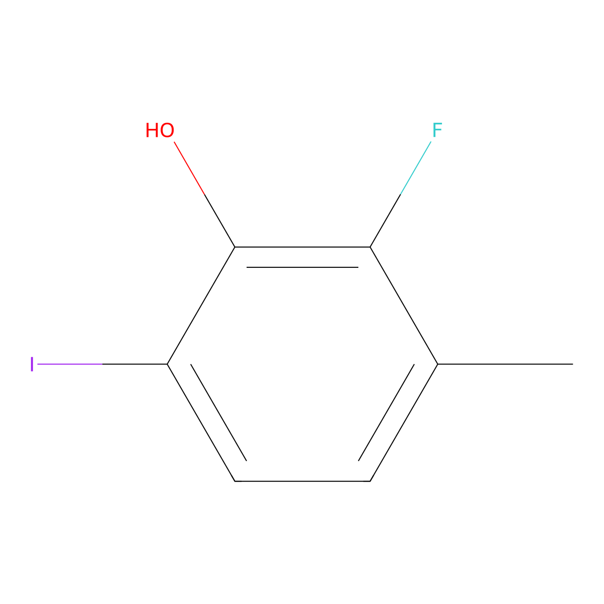 2-Fluoro-6-iodo-3-methylphenol molecular structure, CAS 2387057-65-8