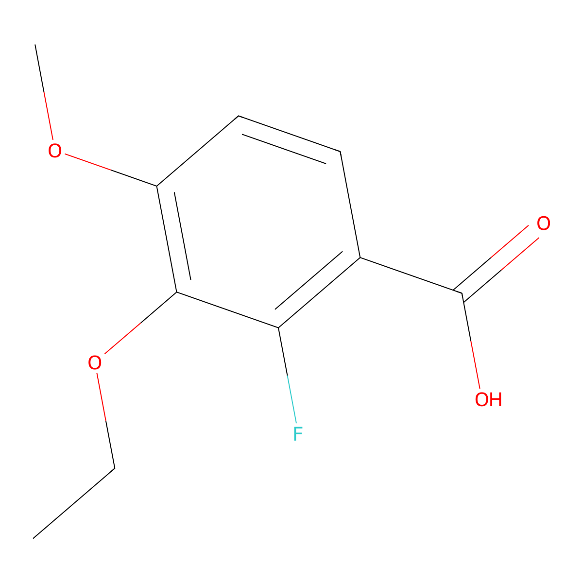 3-Ethoxy-2-fluoro-4-methoxybenzoic acid molecular structure, CAS 2387058-65-1
