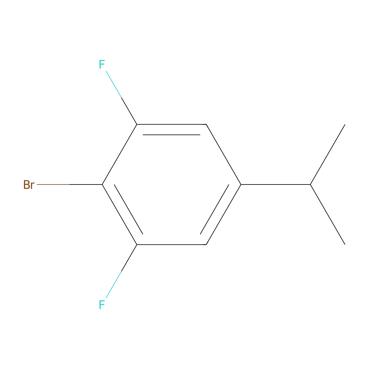 2-Bromo-1,3-difluoro-5-(propan-2-yl)benzene molecular structure, CAS 2387058-98-0