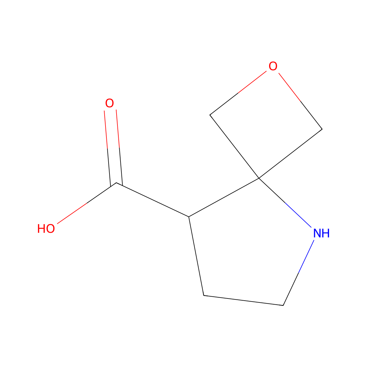 2-Oxa-5-azaspiro[3.4]octane-8-carboxylic acid molecular structure, CAS 2387064-39-1