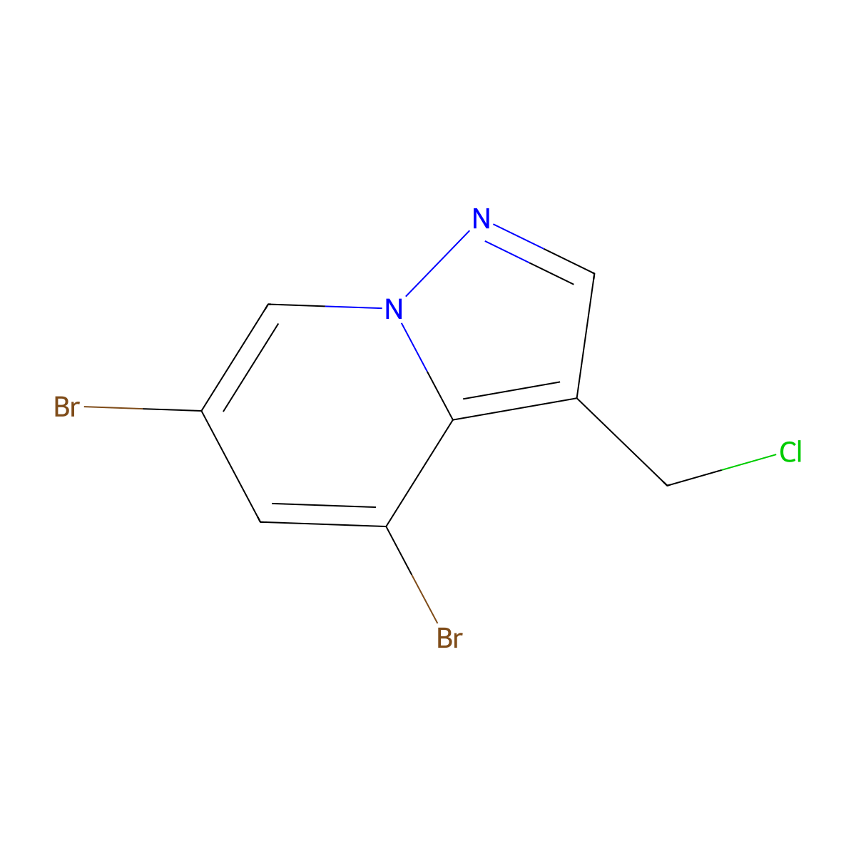 4,6-Dibromo-3-(chloromethyl)pyrazolo[1,5-a]pyridine molecular structure, CAS 2387065-82-7