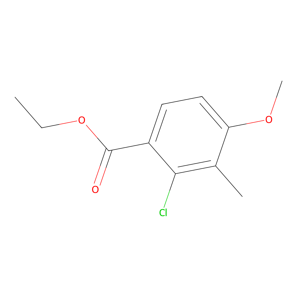 Ethyl 2-chloro-4-methoxy-3-methylbenzoate molecular structure, CAS 2387071-12-5