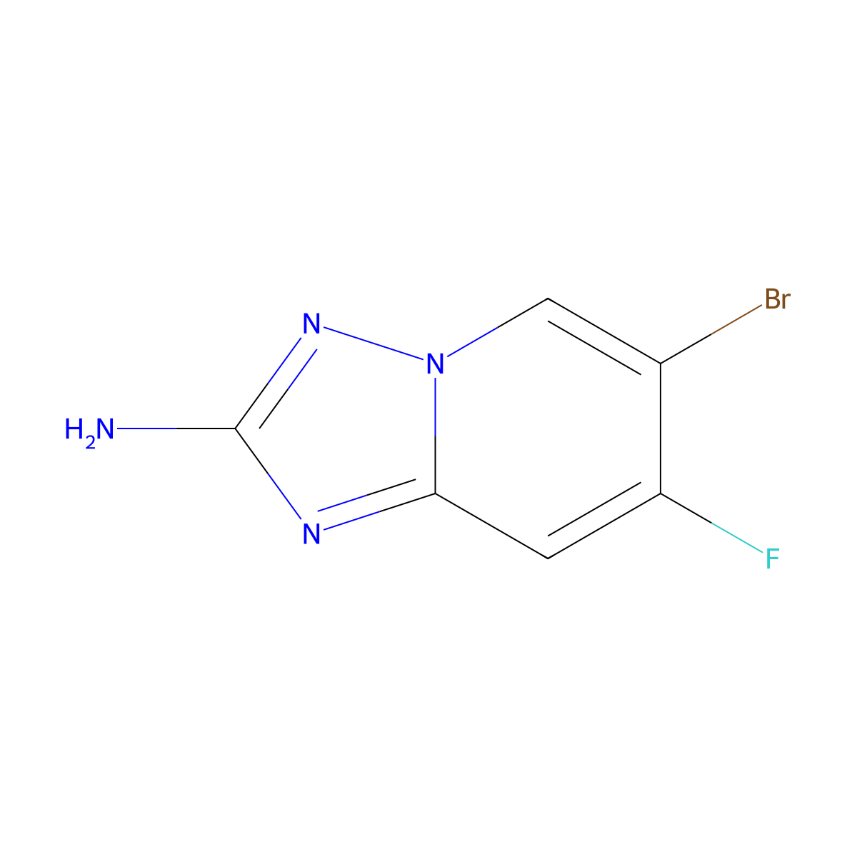6-Bromo-7-fluoro-[1,2,4]triazolo[1,5-a]pyridin-2-amine molecular structure, CAS 2387072-28-6