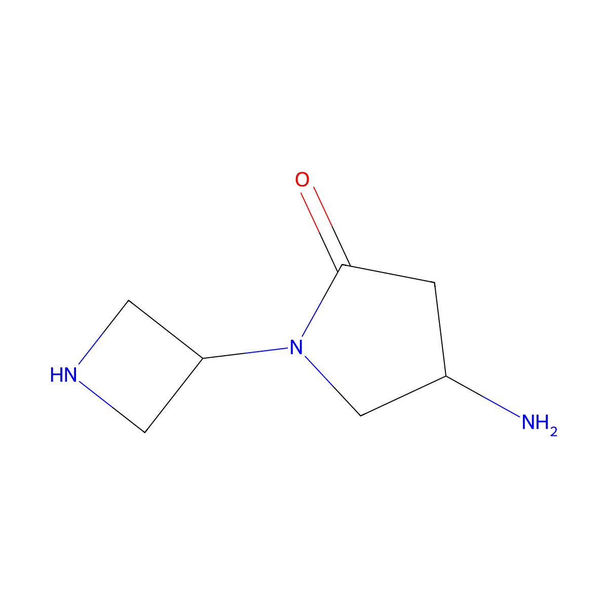 4-Amino-1-(azetidin-3-yl)pyrrolidin-2-one molecular structure, CAS 2387077-14-5