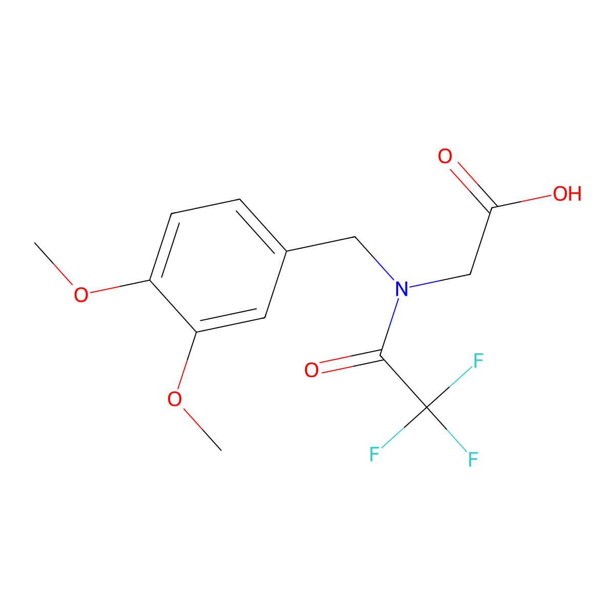 2-{N-[(3,4-dimethoxyphenyl)methyl]-2,2,2-trifluoroacetamido}acetic acid molecular structure, CAS 2387077-51-0