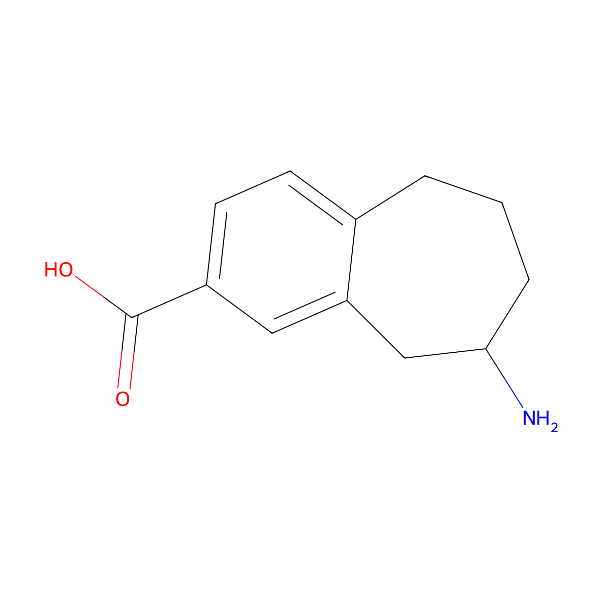 8-amino-6,7,8,9-tetrahydro-5H-benzo[7]annulene-2-carboxylic acid molecular structure, CAS 2387081-29-8