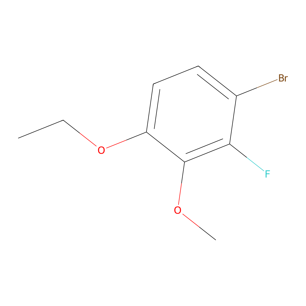1-Bromo-4-ethoxy-2-fluoro-3-methoxybenzene molecular structure, CAS 2387090-70-0