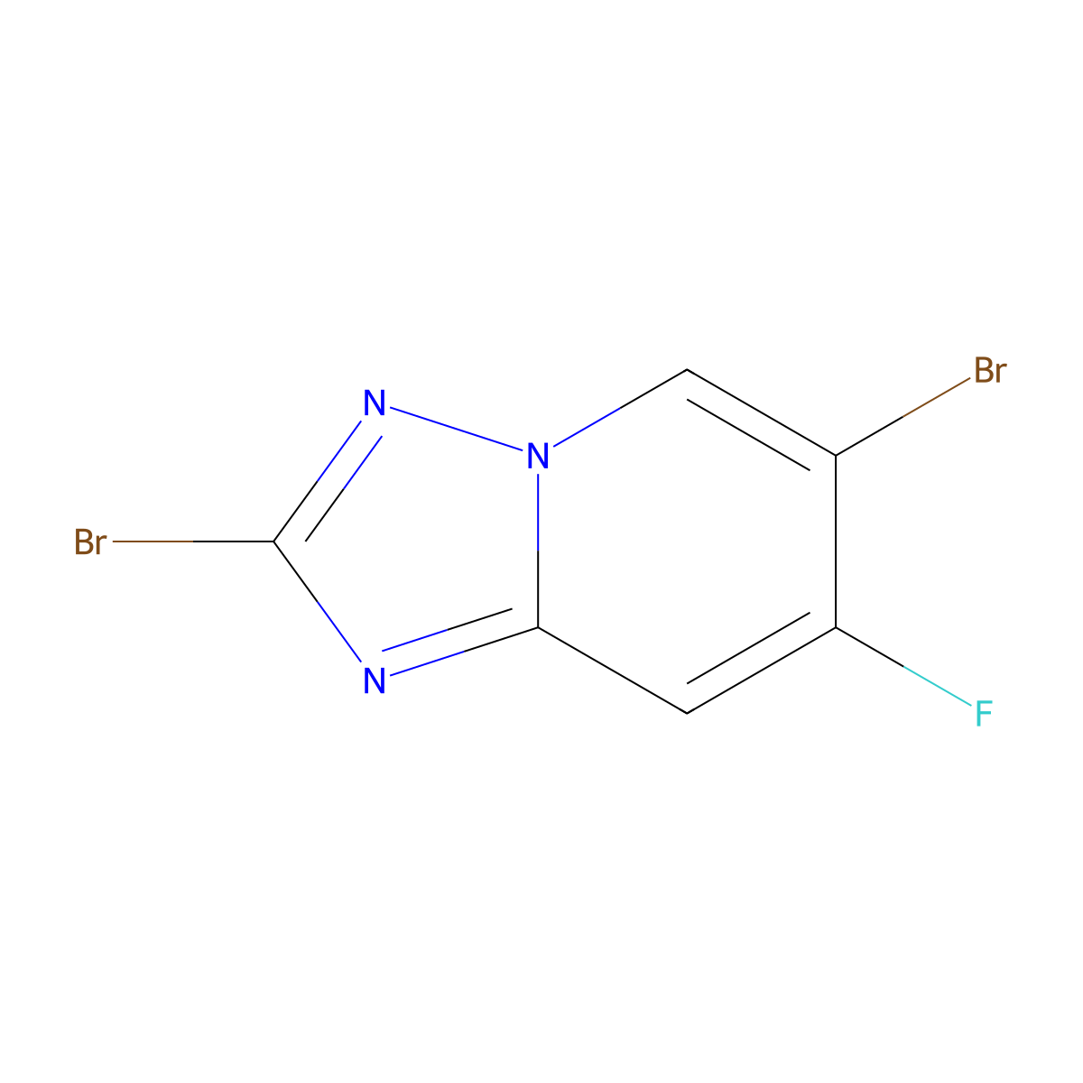 2,6-Dibromo-7-fluoro-[1,2,4]triazolo[1,5-a]pyridine molecular structure, CAS 2387094-15-5