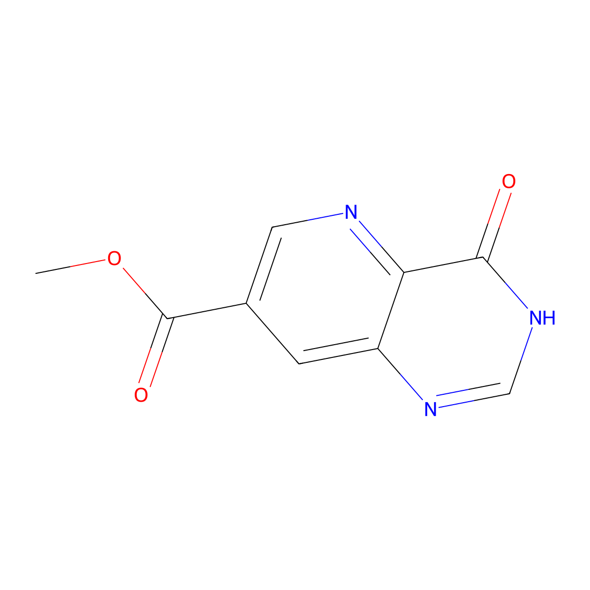 methyl 4-oxo-3H,4H-pyrido[3,2-d]pyrimidine-7-carboxylate molecular structure, CAS 2387094-40-6