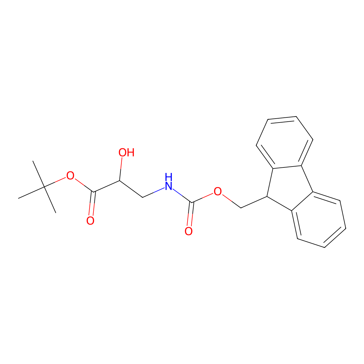 tert-butyl 3-({[(9H-fluoren-9-yl)methoxy]carbonyl}amino)-2-hydroxypropanoate molecular structure, CAS 2387108-22-5