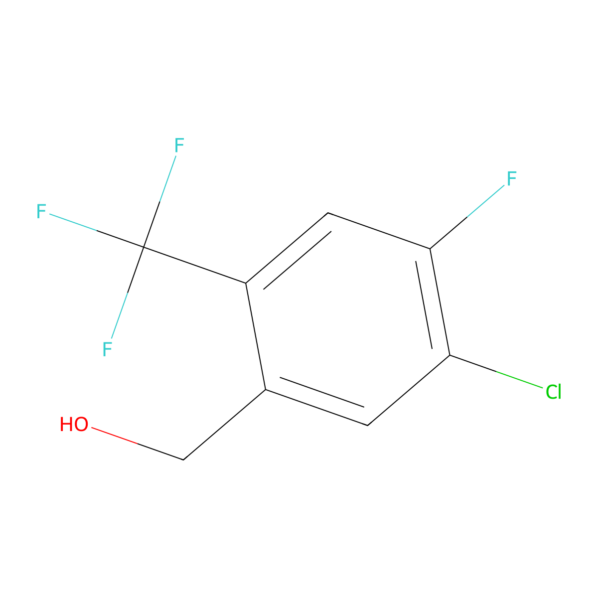 [5-Chloro-4-fluoro-2-(trifluoromethyl)phenyl]methanol molecular structure, CAS 2387118-24-1