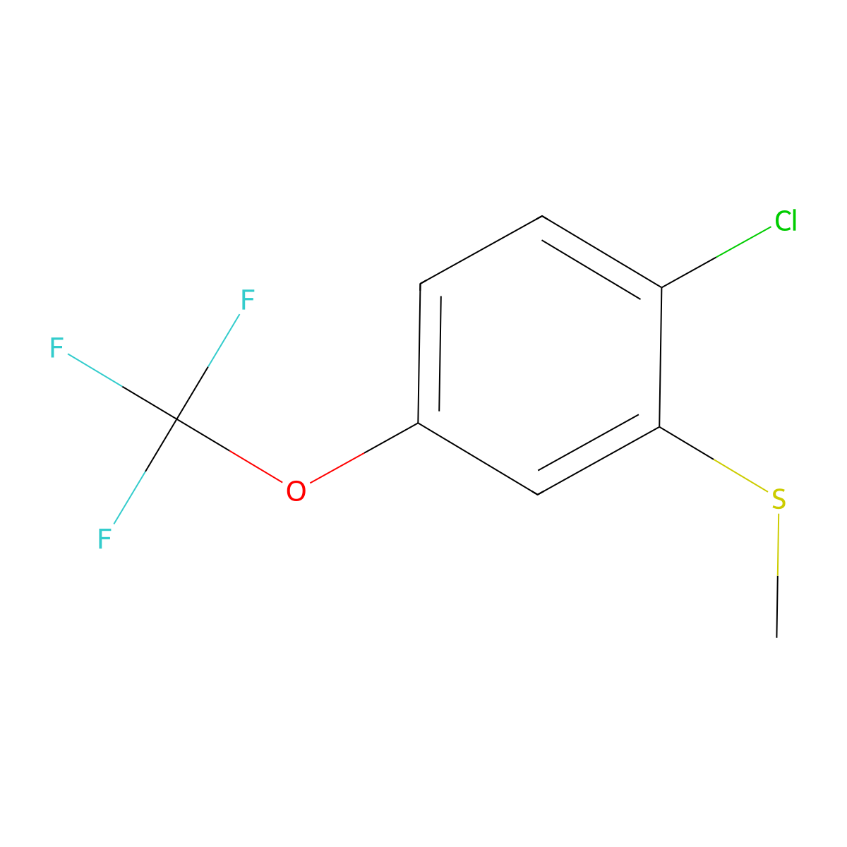 (2-Chloro-5-(trifluoromethoxy)phenyl)(methyl)sulfane molecular structure, CAS 2387119-13-1