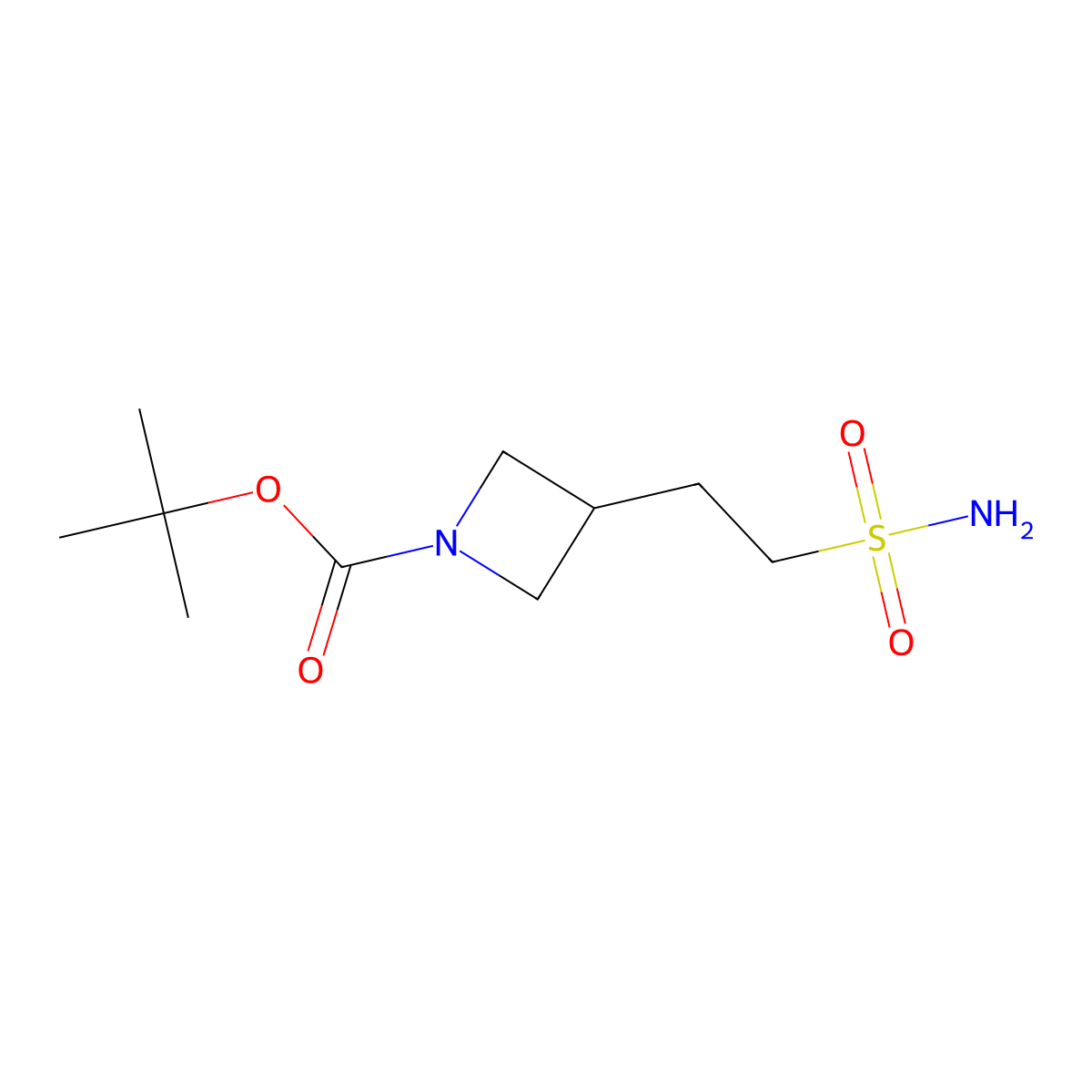 Tert-butyl 3-(2-sulfamoylethyl)azetidine-1-carboxylate molecular structure, CAS 2387130-96-1