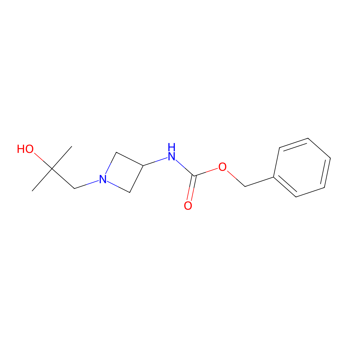 benzyl N-[1-(2-hydroxy-2-methylpropyl)azetidin-3-yl]carbamate molecular structure, CAS 2387132-30-9