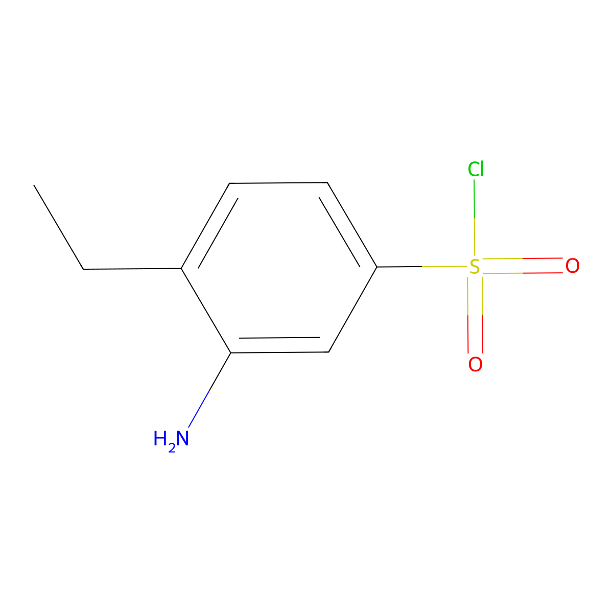 3-Amino-4-ethylbenzene-1-sulfonyl chloride molecular structure, CAS 2387133-60-8