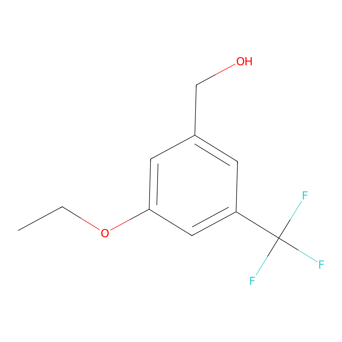 (3-Ethoxy-5-(trifluoromethyl)phenyl)methanol molecular structure, CAS 2387134-60-1