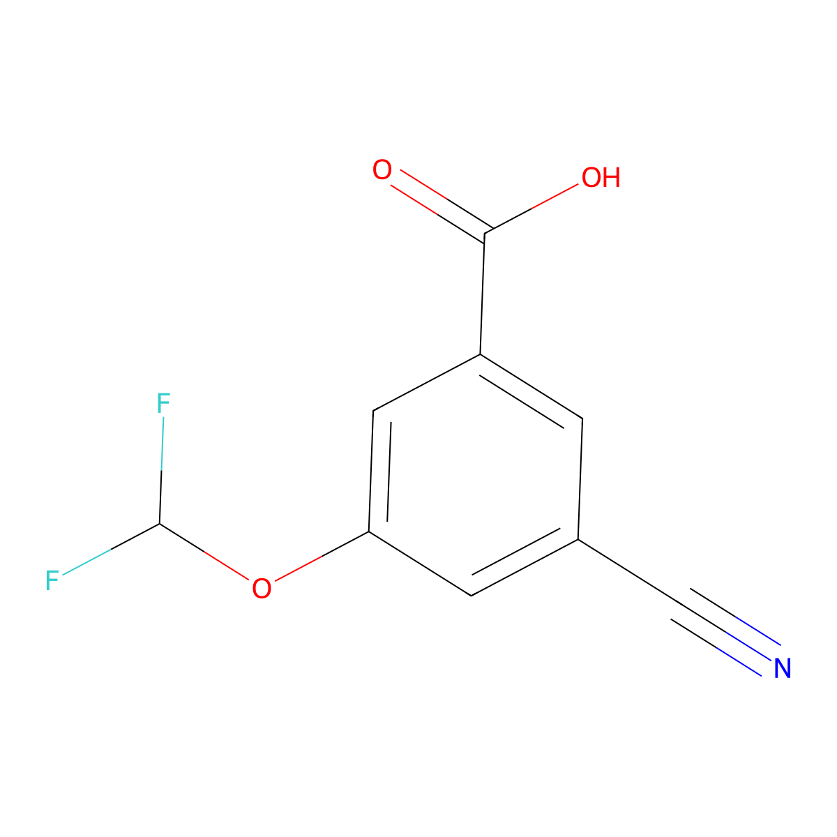 3-Cyano-5-(difluoromethoxy)benzoic acid molecular structure, CAS 2387134-76-9