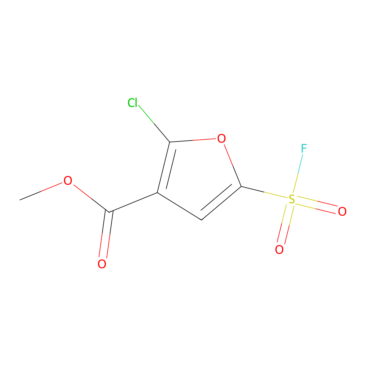 Methyl 2-chloro-5-(fluorosulfonyl)furan-3-carboxylate molecular structure, CAS 2387137-40-6