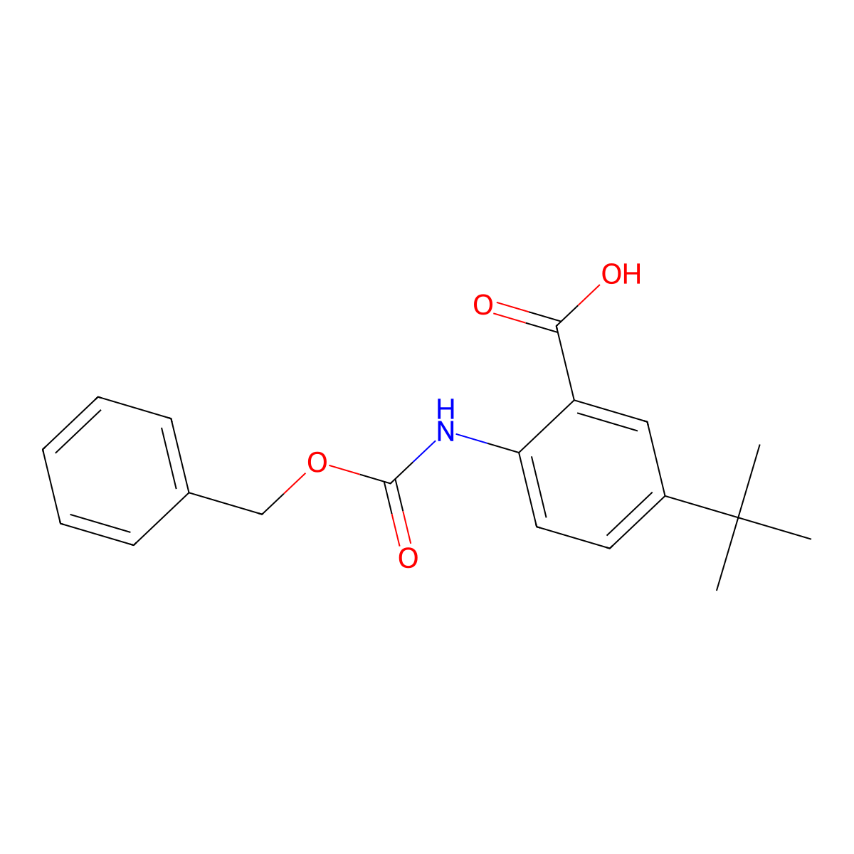 2-{[(Benzyloxy)carbonyl]amino}-5-tert-butylbenzoic acid molecular structure, CAS 2387142-71-2