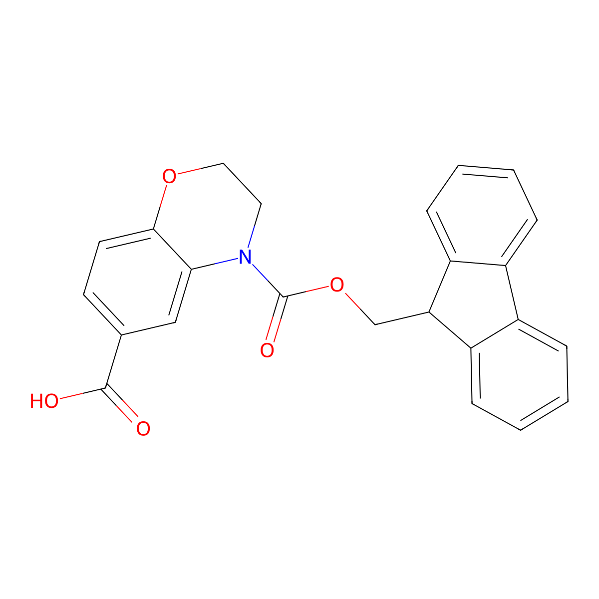 4-{[(9H-fluoren-9-yl)methoxy]carbonyl}-3,4-dihydro-2H-1,4-benzoxazine-6-carboxylic acid molecular structure, CAS 2387144-73-0