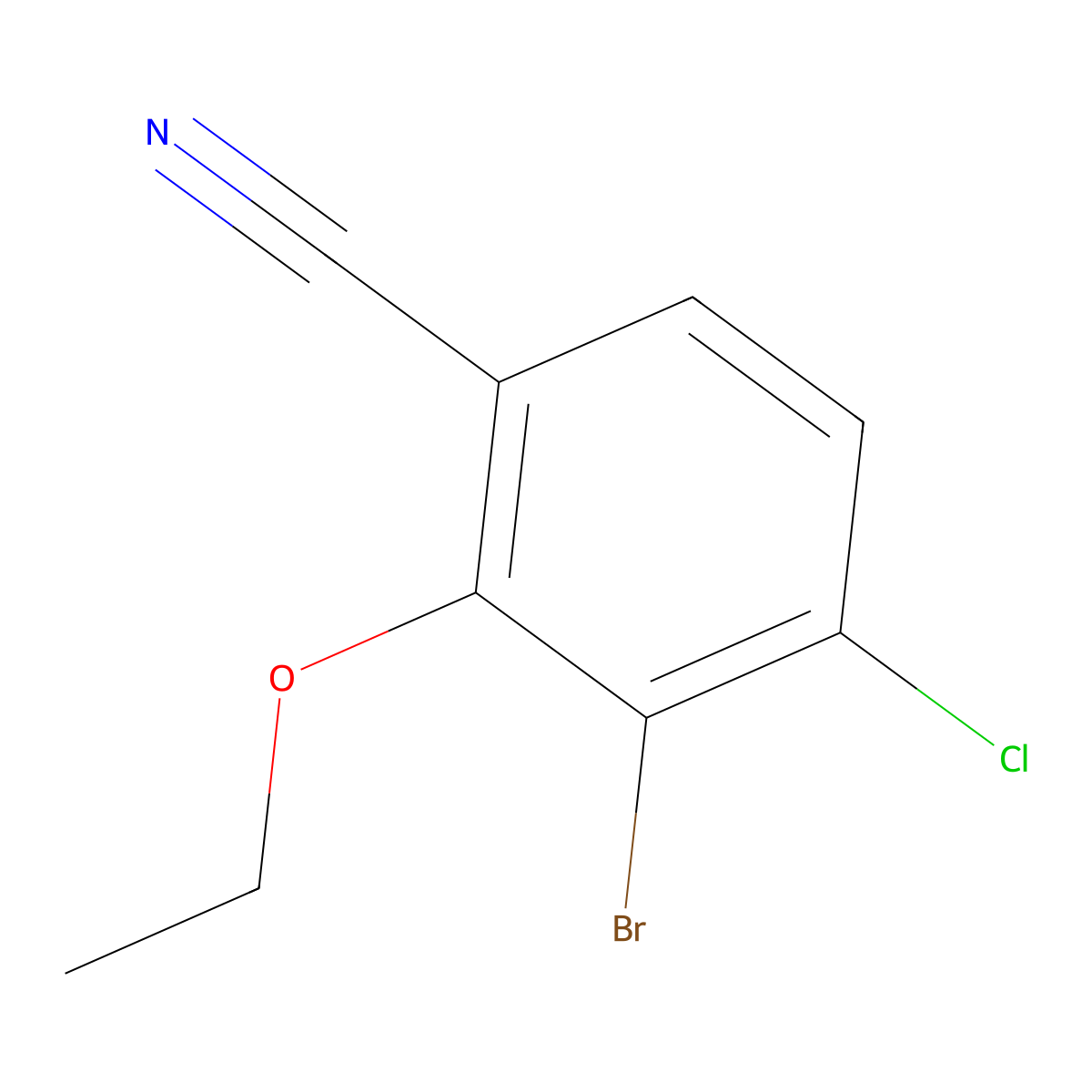 3-Bromo-4-chloro-2-ethoxybenzonitrile molecular structure, CAS 2387146-02-1