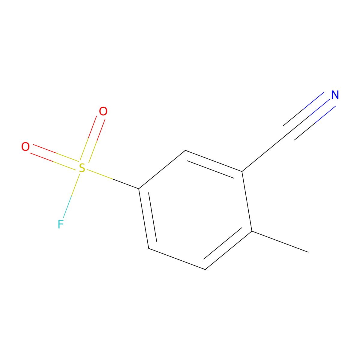 3-Cyano-4-methylbenzene-1-sulfonyl fluoride molecular structure, CAS 2387147-12-6