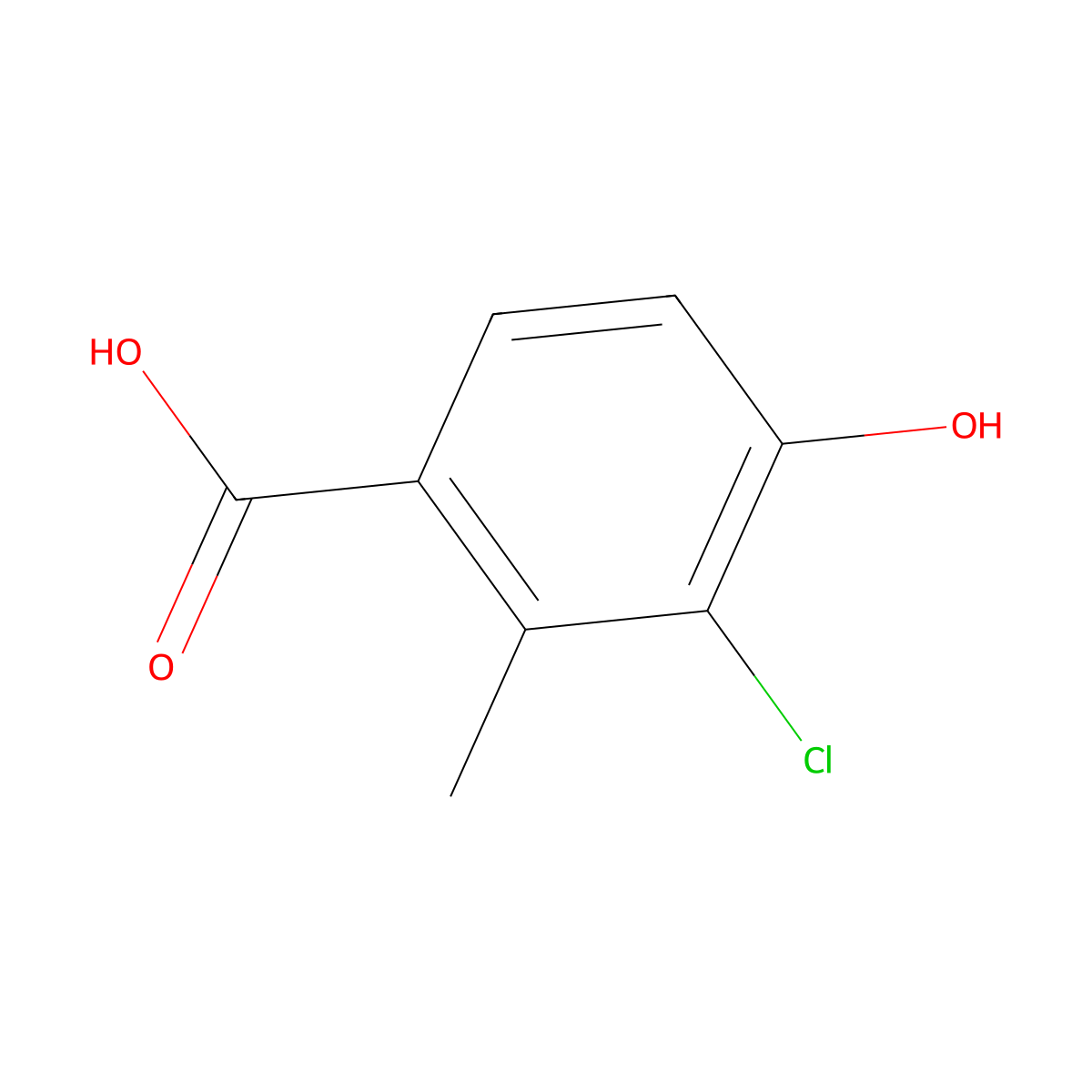 3-Chloro-4-hydroxy-2-methylbenzoic acid molecular structure, CAS 2387153-68-4