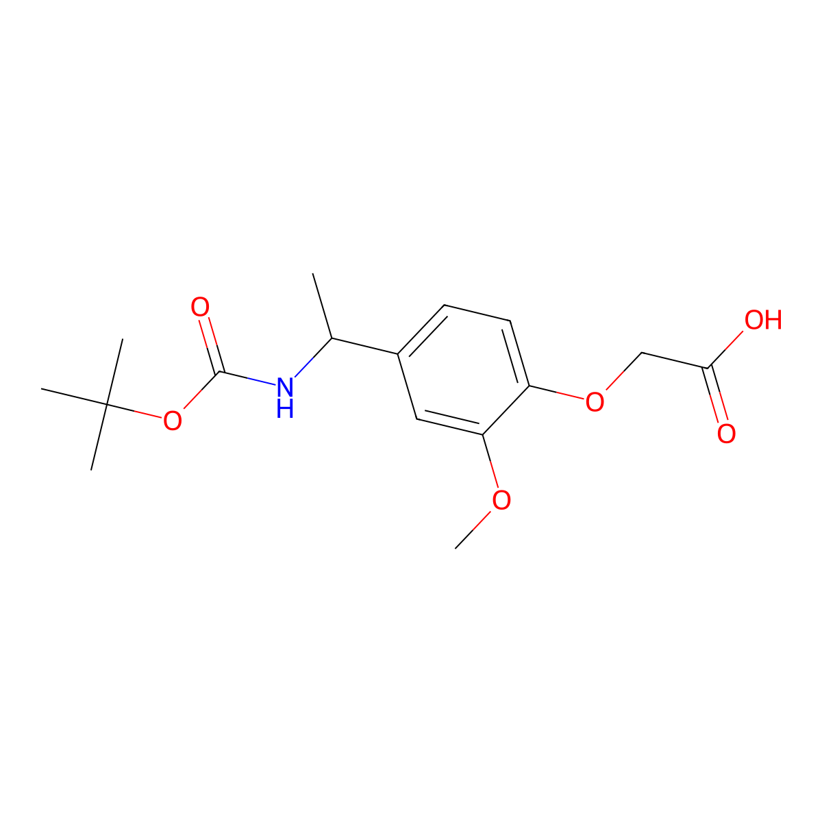 2-[4-(1-{[(Tert-butoxy)carbonyl]amino}ethyl)-2-methoxyphenoxy]acetic acid molecular structure, CAS 2387153-83-3