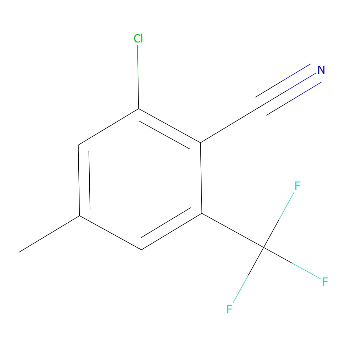 2-Chloro-4-methyl-6-(trifluoromethyl)benzonitrile molecular structure, CAS 2387166-82-5
