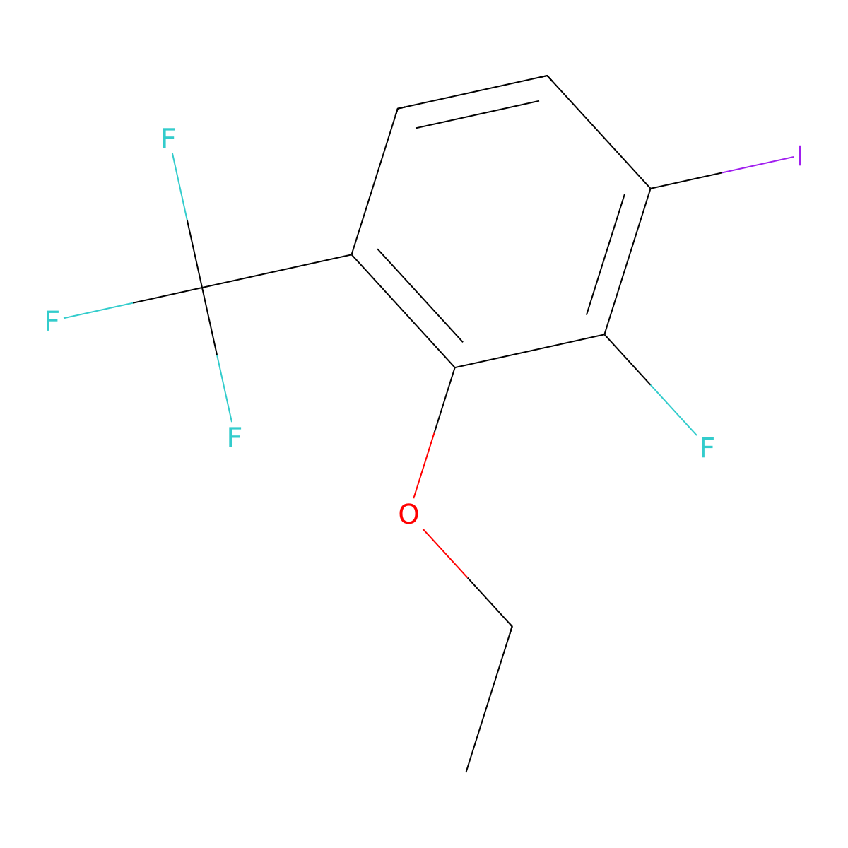 2-Ethoxy-3-fluoro-4-iodo-1-(trifluoromethyl)benzene molecular structure, CAS 2387180-84-7
