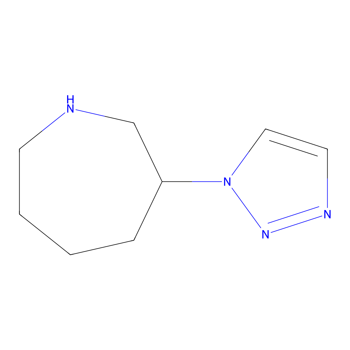 3-(1H-1,2,3-triazol-1-yl)azepane molecular structure, CAS 2387182-71-8