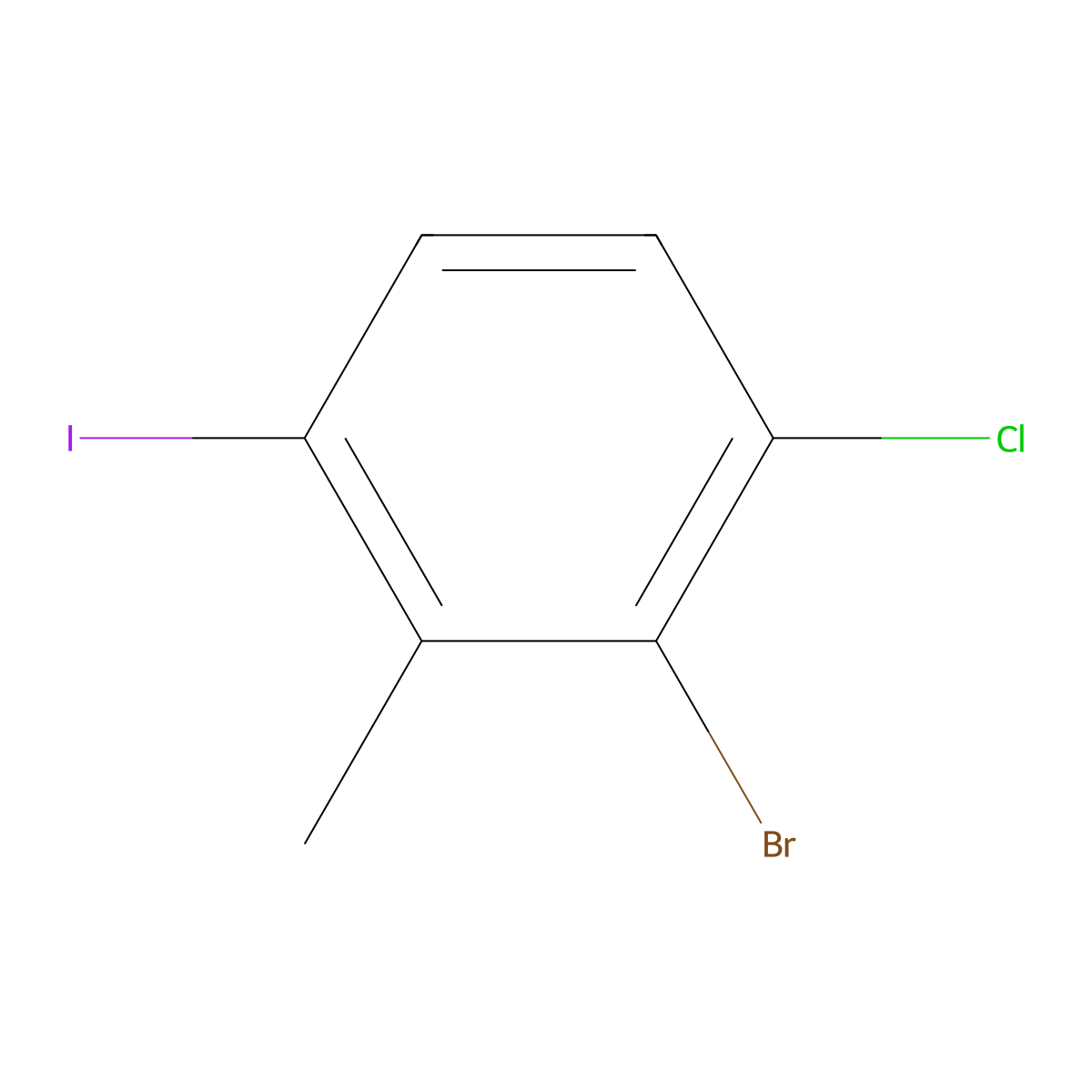 2-Bromo-1-chloro-4-iodo-3-methylbenzene molecular structure, CAS 2387184-64-5