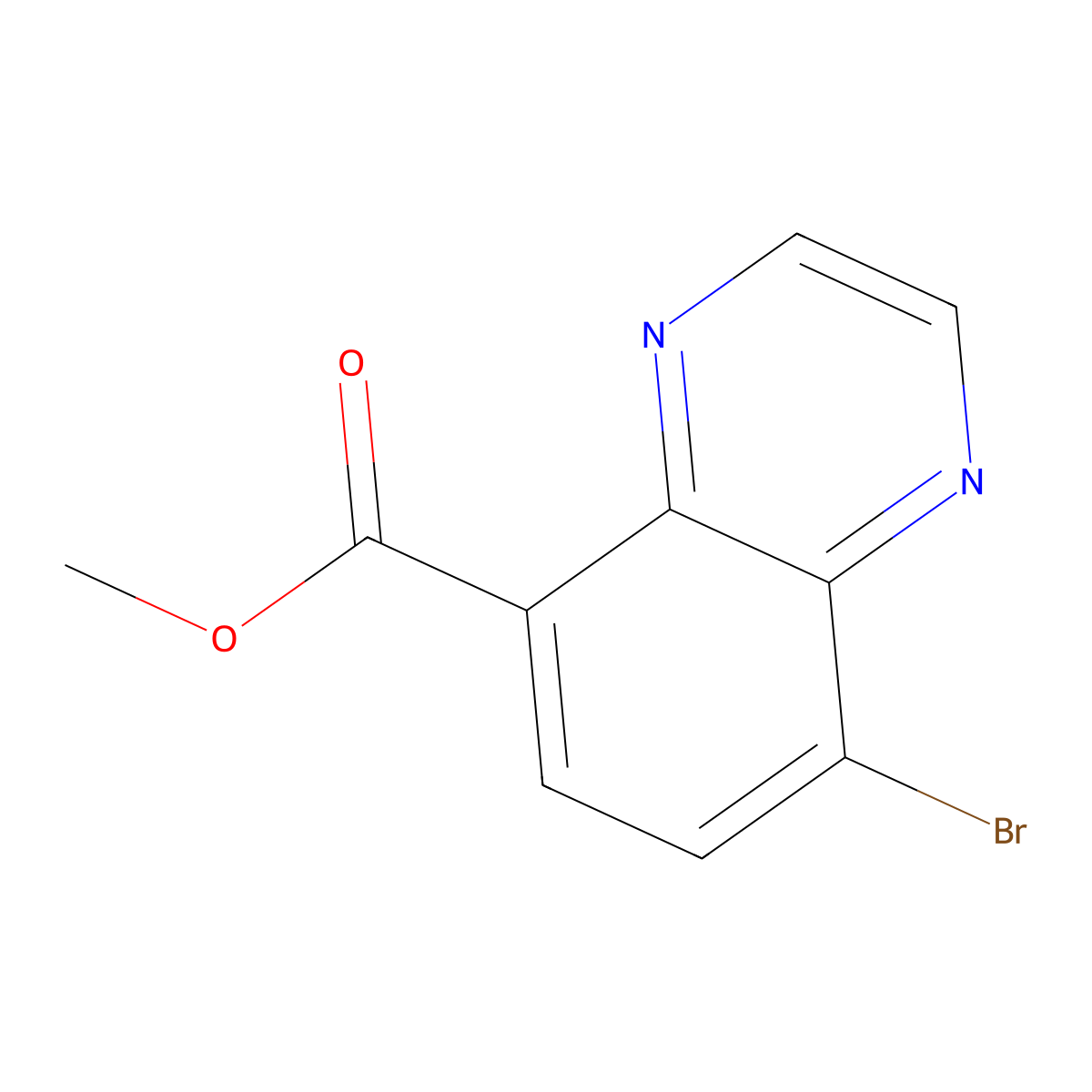 Methyl 8-bromoquinoxaline-5-carboxylate molecular structure, CAS 2387190-58-9