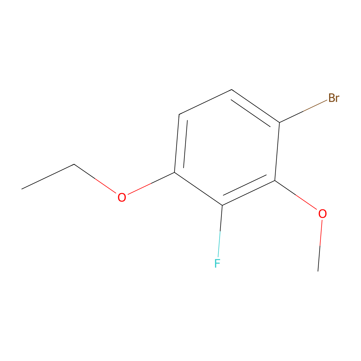 1-Bromo-4-ethoxy-3-fluoro-2-methoxybenzene molecular structure, CAS 2387195-07-3