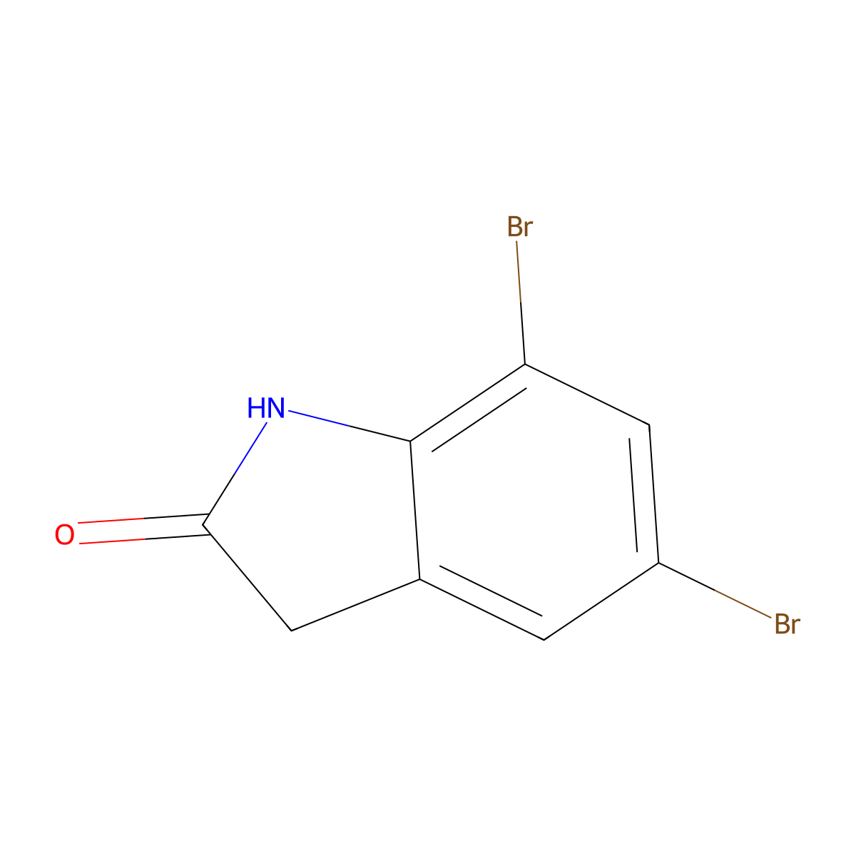 5,7-Dibromo-1,3-dihydroindol-2-one molecular structure, CAS 23872-19-7