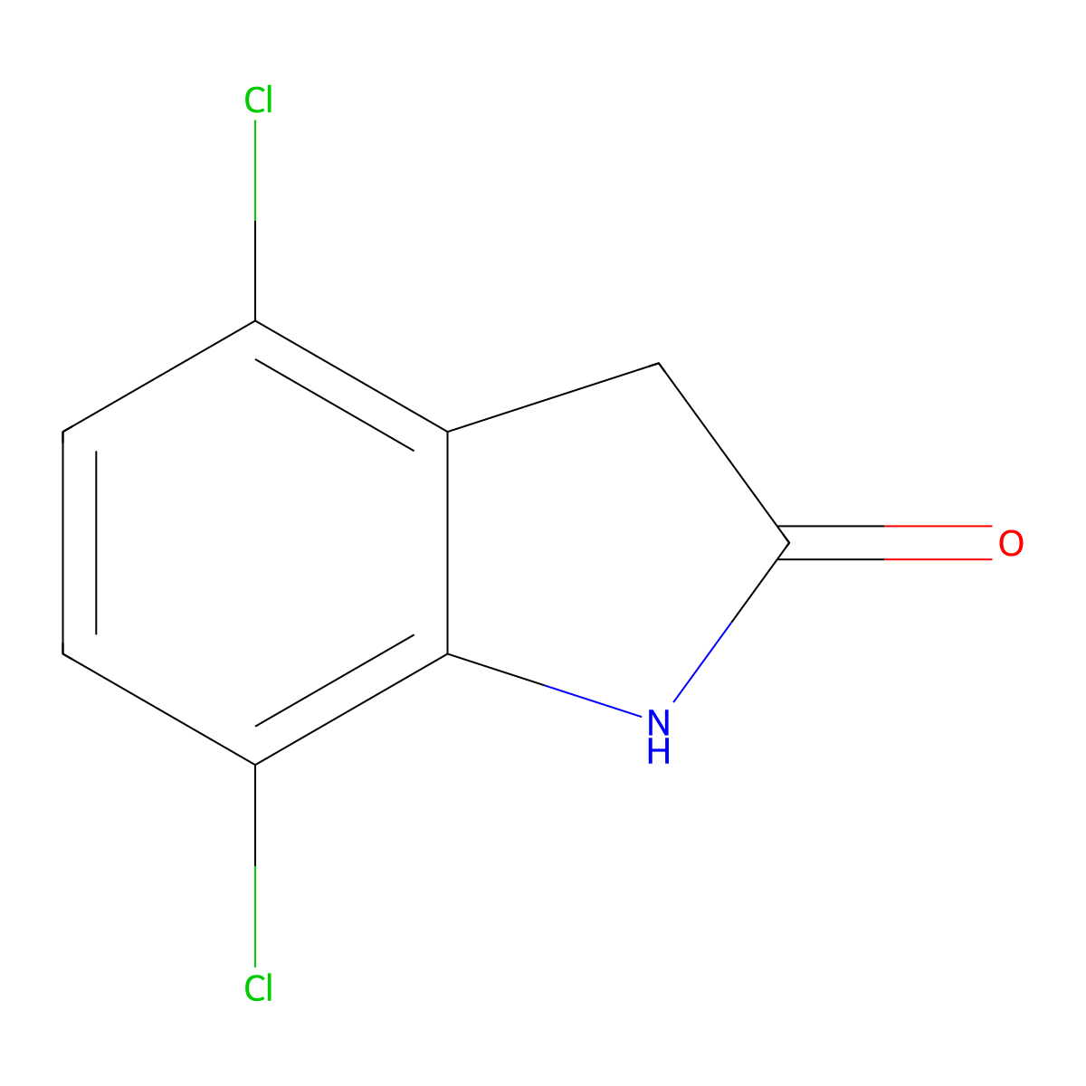 4,7-Dichloro-1,3-dihydro-2H-indol-2-one molecular structure, CAS 23872-22-2