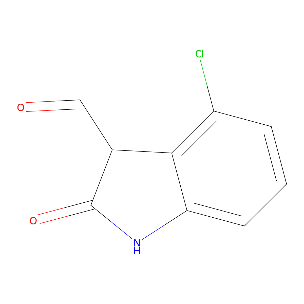 4-Chloro-2-oxoindoline-3-carbaldehyde molecular structure, CAS 23872-23-3