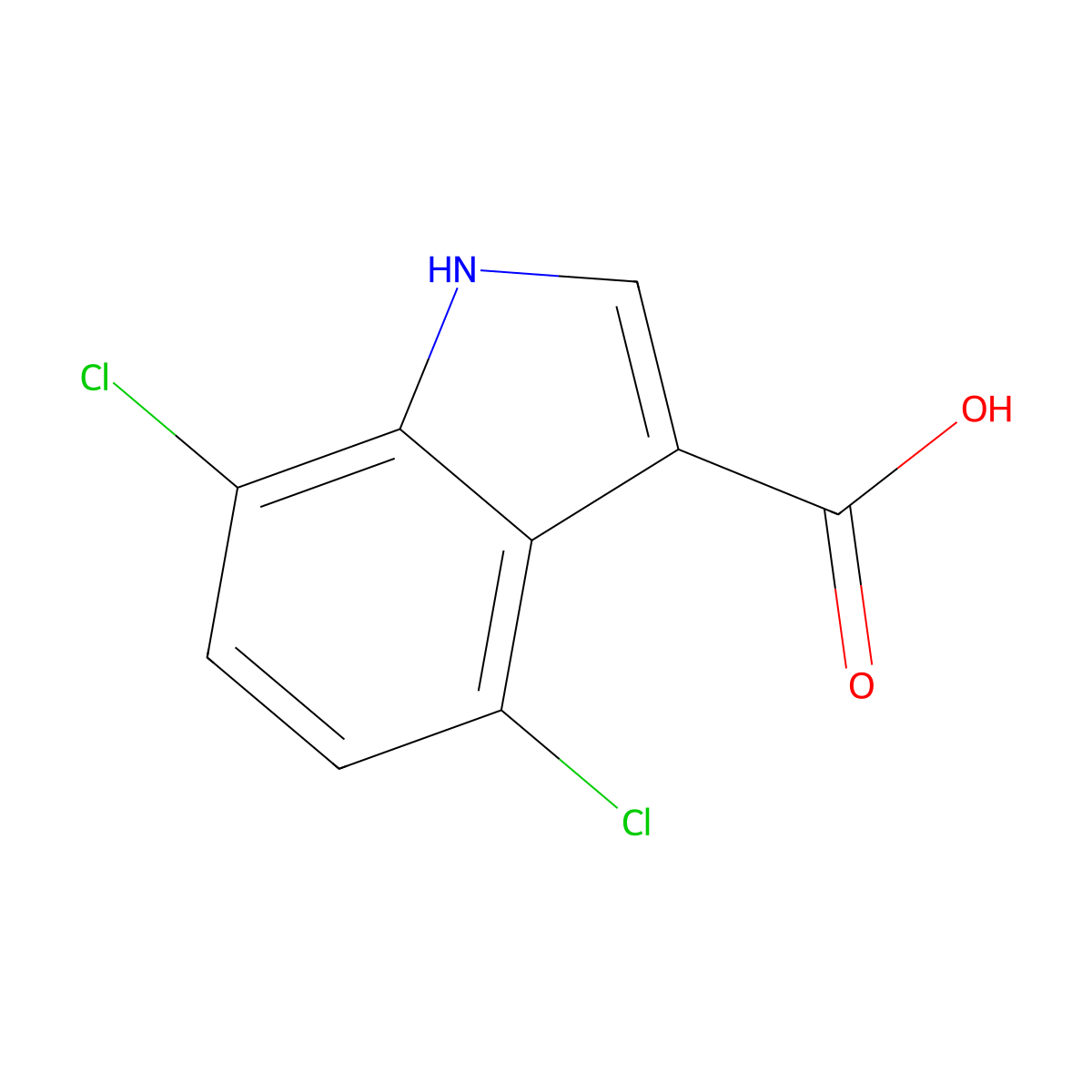 4,7-Dichloroindole-3-carboxylic Acid molecular structure, CAS 23872-35-7