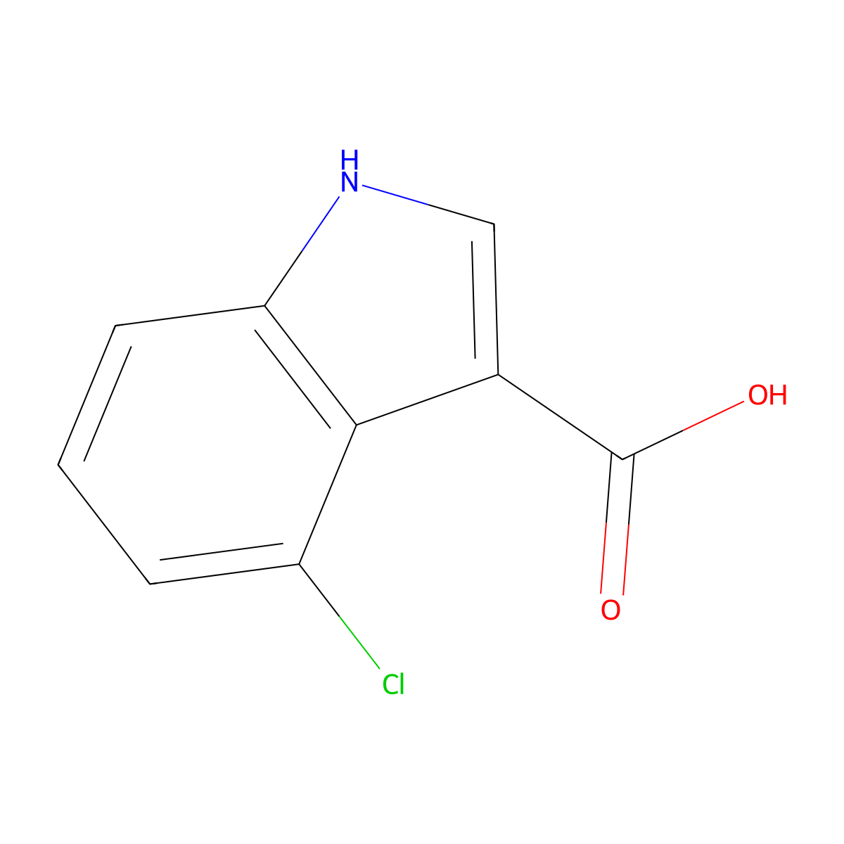 4-Chloro-1H-indole-3-carboxylic acid molecular structure, CAS 23872-36-8