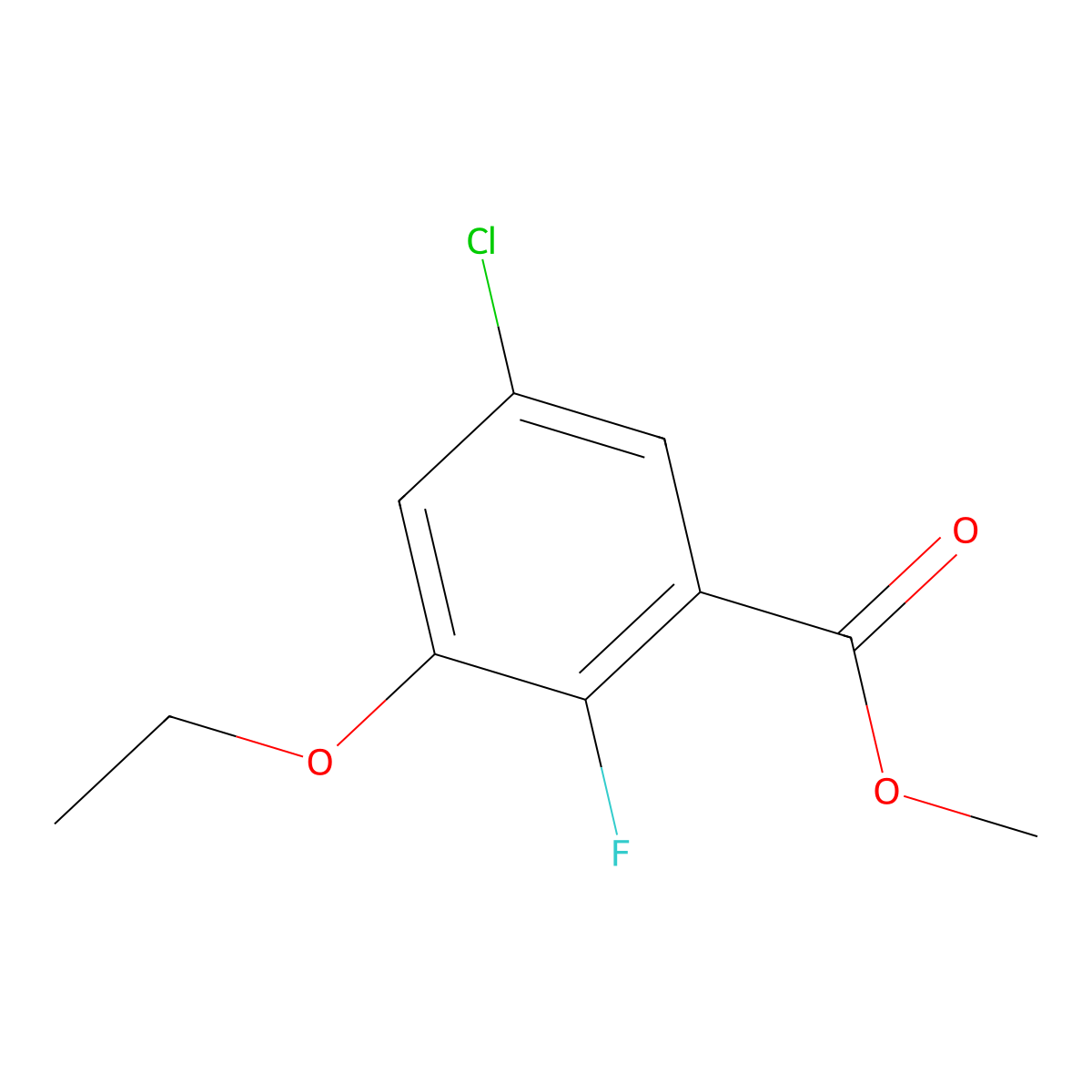 Methyl 5-chloro-3-ethoxy-2-fluorobenzoate molecular structure, CAS 2387201-05-8