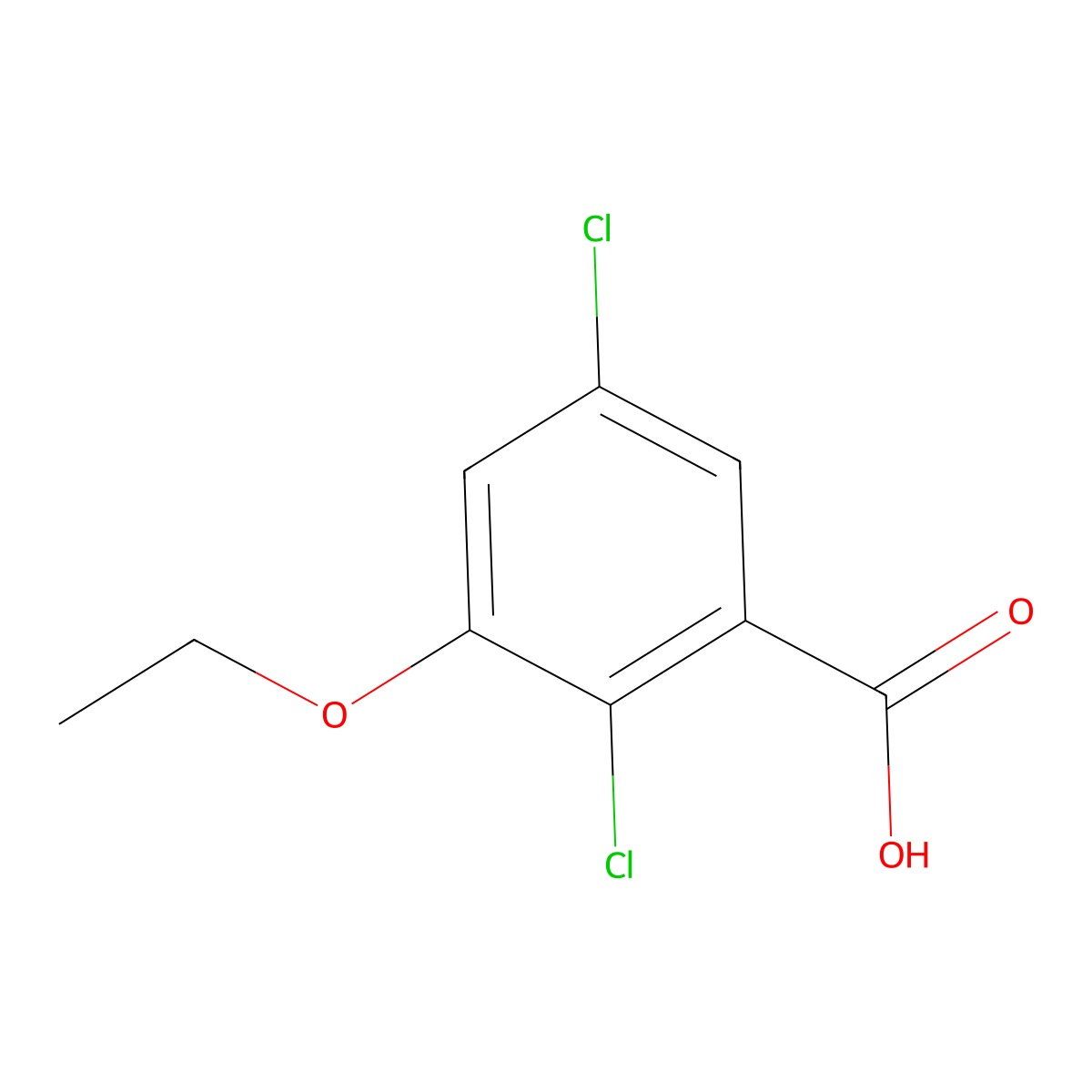 2,5-Dichloro-3-ethoxybenzoic acid molecular structure, CAS 2387202-30-2