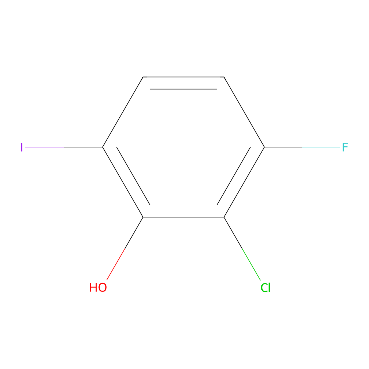 2-Chloro-3-fluoro-6-iodophenol molecular structure, CAS 2387204-99-9