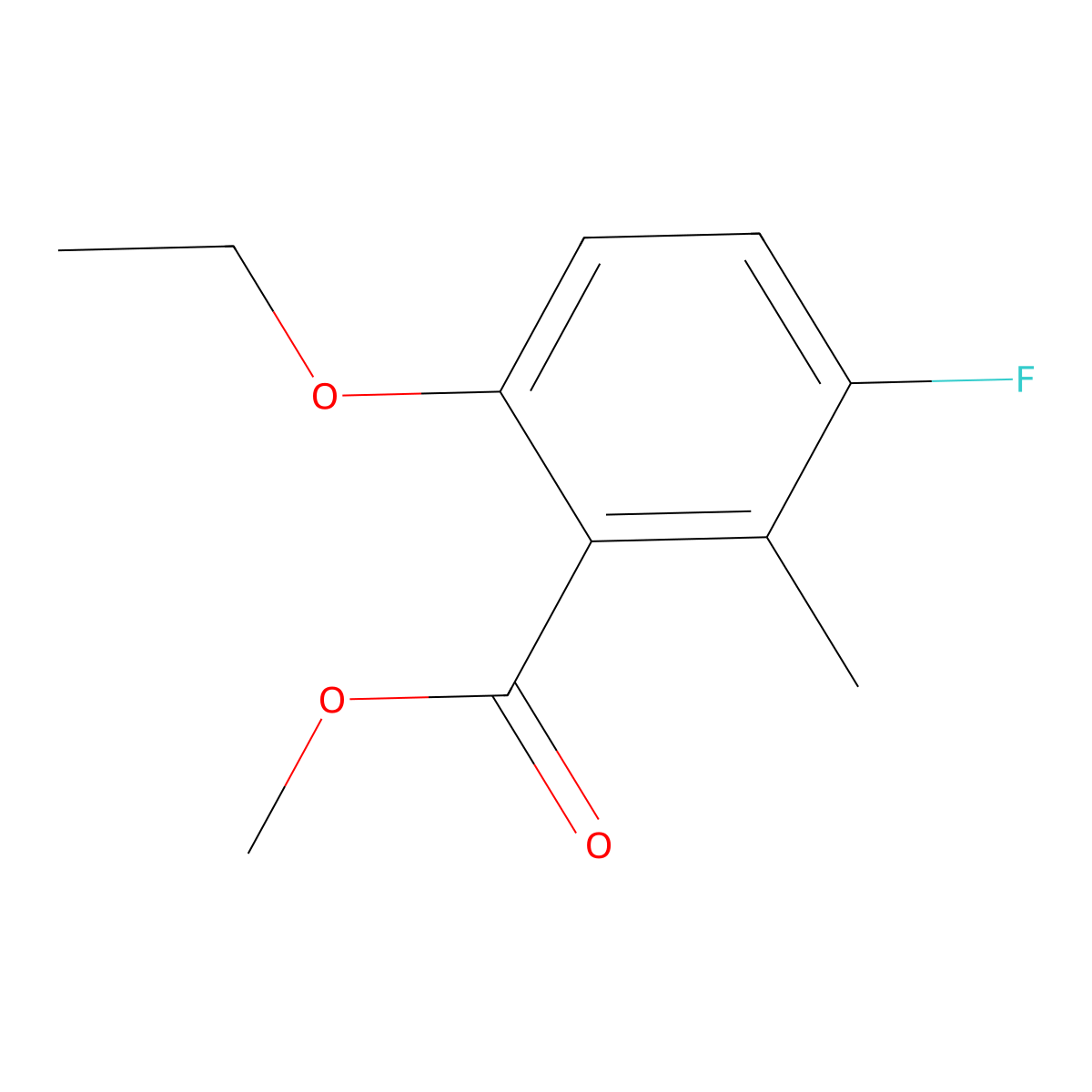 Methyl 6-ethoxy-3-fluoro-2-methylbenzoate molecular structure, CAS 2387206-89-3