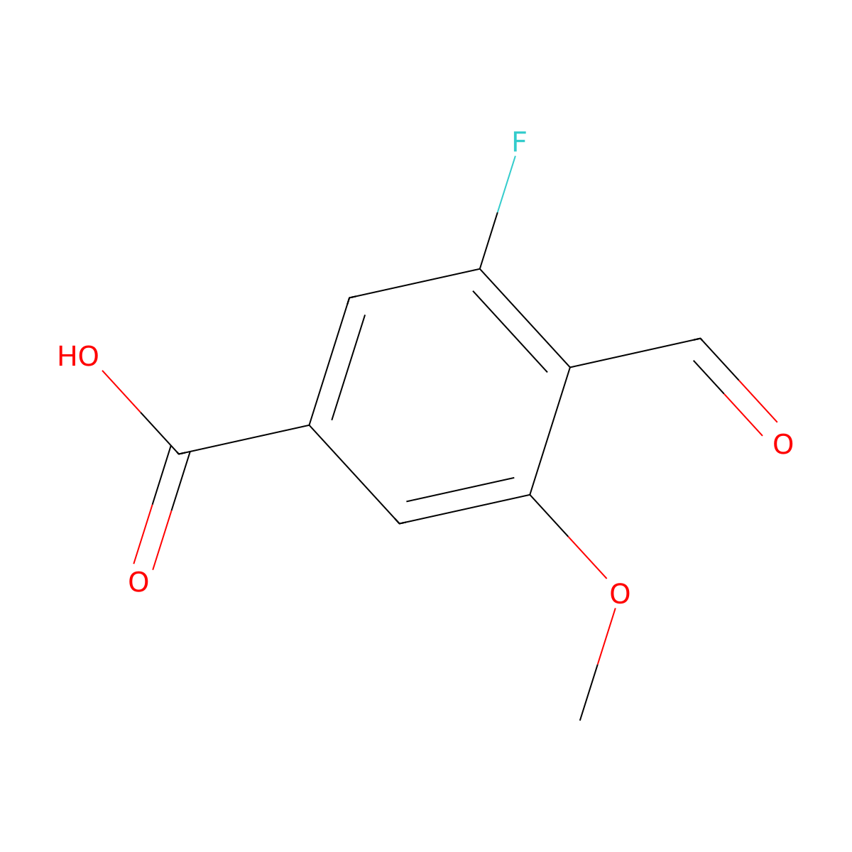 3-Fluoro-4-formyl-5-methoxybenZoic acid molecular structure, CAS 2387218-10-0