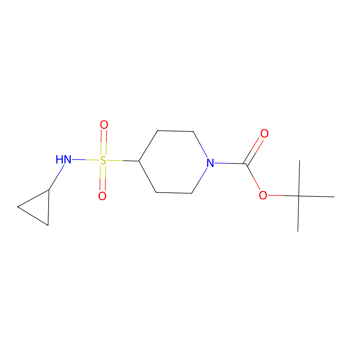 tert-Butyl 4-(N-cyclopropylsulfamoyl)piperidine-1-carboxylate molecular structure, CAS 2387223-59-6