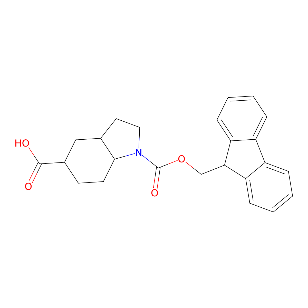 1-{[(9H-fluoren-9-yl)methoxy]carbonyl}-octahydro-1H-indole-5-carboxylic acid molecular structure, CAS 2387227-35-0
