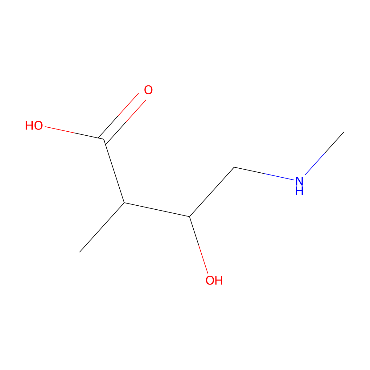 3-Hydroxy-2-methyl-4-(methylamino)butanoic acid molecular structure, CAS 2387234-17-3