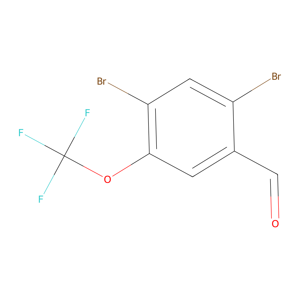 2,4-Dibromo-5-(trifluoromethoxy)benzaldehyde molecular structure, CAS 2387237-70-7