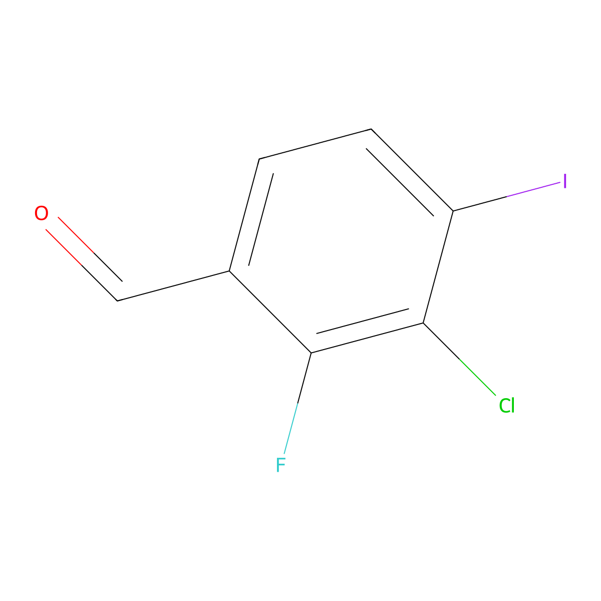3-Chloro-2-fluoro-4-iodobenzaldehyde molecular structure, CAS 2387241-42-9